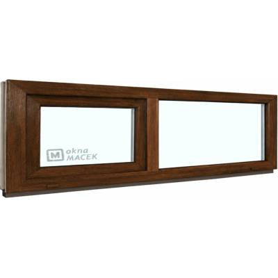 KÖMMERLING 70 AD, 2400 x 500 mm tmavý dub/tmavý dub (oboustranně), sklo čiré neotevíratelné typ FIX/S