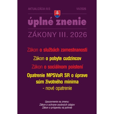 Aktualizácia III/3 2026 – Zamestnanosť