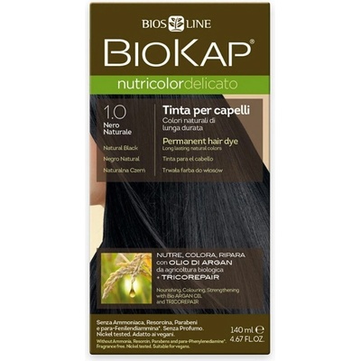 Biokap NutriColor Delicato farba na vlasy 1.00 čierna prírodná 140 ml