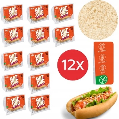 Hot Dog rohlík s cibulkou Incola Bez lepku laktóza sójová pšenice 2 x 95 g