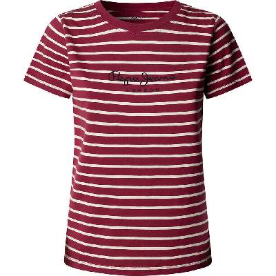 Тениска Pepe jeans Mae Striped short sleeve T-shirt - Red (Cranberry Pink)