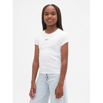 GAP Детска ребрована тениска с лого GAP GAP | Byal | Момичешки | XS