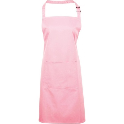 Premier Workwear Keprová pracovní zástěra s kapsou z kolekce Colours Collection růžová světlá Pantone 1895C 72x86cm PW154