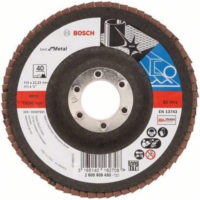 BOSCH Lamelový brusný kotouč x571, best for metal d = 115 mm; g = 40, lomený