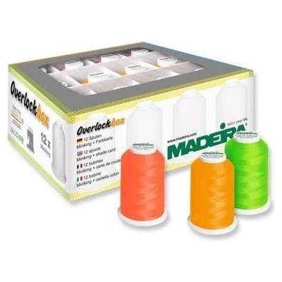 Sada nití OVERLOCK BOX Aerolock 125 Neon Colors – Madeira (12x1200m)