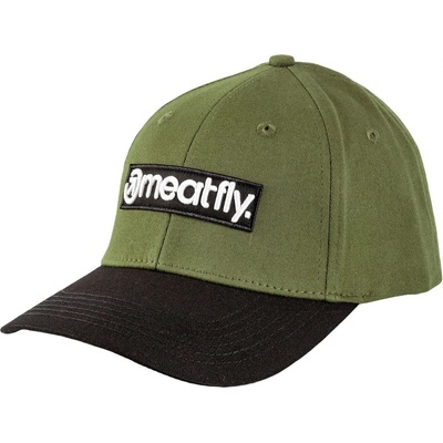Meatfly Wayne Flexfit Basic Logo Olive Black Černá