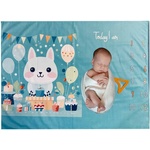 Milestone Декоративно одеяло за снимки Milestone - Рожден ден, 75 х 100 cm, синьо (101113) - baby