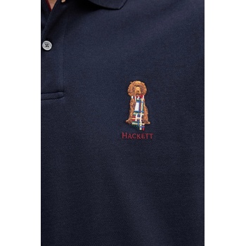 Hackett London Памучна тениска с яка Hackett London в тъмносиньо с апликация HM5600028 (HM5600028)
