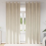 Pure Line Home Кадифени завеси в цвят светлобежов с метални халки, 2 бр. , 140 x 225 см