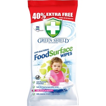 Green Shield Antibakteriální Čisticí Vlhčené Ubrousky Food Surface 70 ks