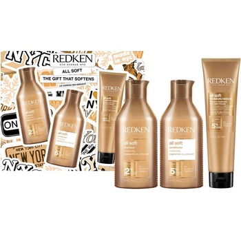 Redken All Soft pro suché a křehké vlasy šampon 300 ml + kondicionér 300 ml + péče 150 ml dárková sada