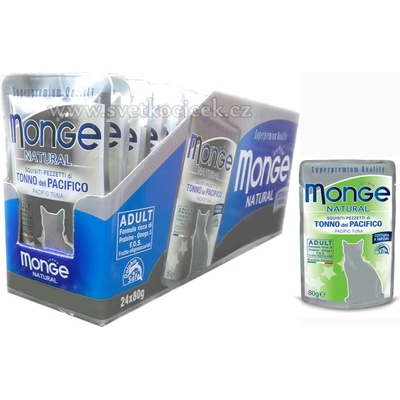 Monge Natural Cat tuňák žlutoploutvý 24 x 80 g