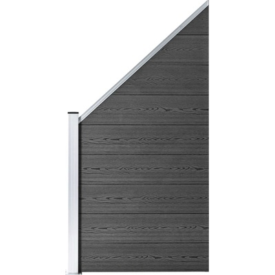 vidaXL Plotový dílec WPC 95 x (105–180) cm černý