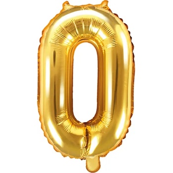 Image 1 of PartyDeco Балон от фолио Mini - число 0 златен 35см