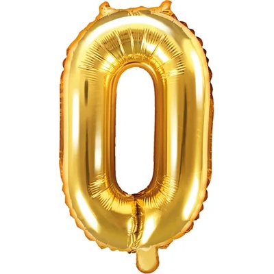 PartyDeco Балон от фолио Mini - число 0 златен 35см