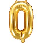 PartyDeco Балон от фолио Mini - число 0 златен 35см