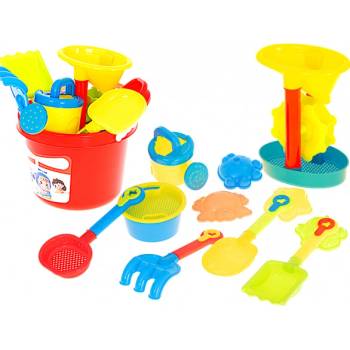 KIK Plastový kbelík s hračkami na písek 13ks