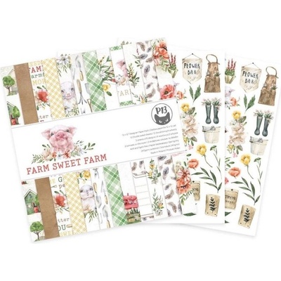 Piatek 13 Sada oboustranných papírů na scrapbook 30x30cm 12 listů P13 Farm Sweet Farm - 1 balení
