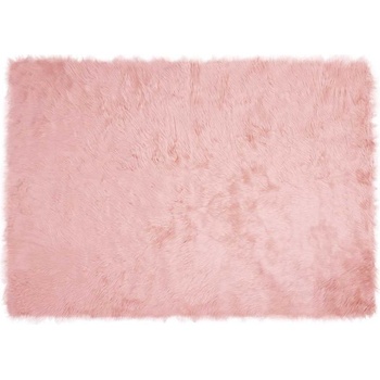 vidaXL Изкуствен килим от кожи Розово 140 x 200 cm Полиестер (42021549)