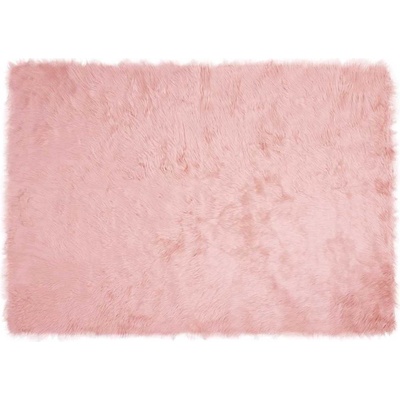 vidaXL Изкуствен овчи килим Tafalla Розово 140 x 200 cm Полиестер (42021549)