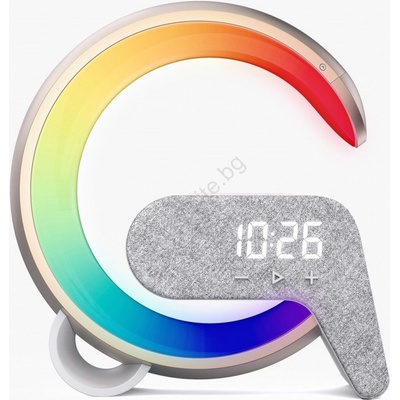 Immax 08986L-LED RGB Димируема лампа с будилник и Qi зареждане 30W/230V златист (IM1314)