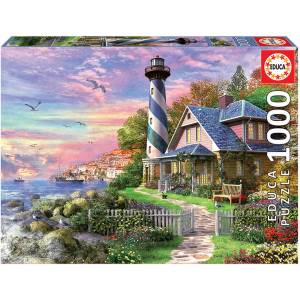 Educa Пъзел Educa - Фар край скалистия залив, 1000 части (EDU17740)