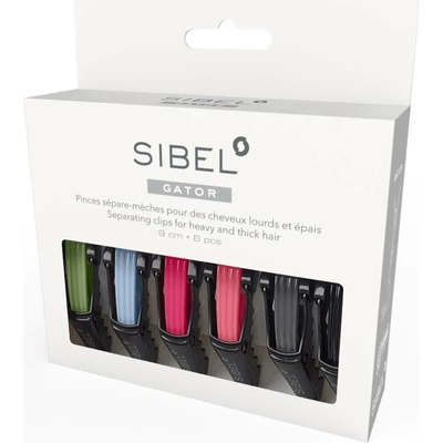 Sibel barevné klipsy do vlasů 6 ks - délka 9 cm