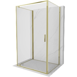 Mexen Exo-3S душ кабина 3-стенна с врати 100 x 90 см, прозрачна, златна (8181-100-090-50-00-3S)