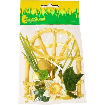 H+H Dekorace závěsná dřevěný rámeček okno s přízdobou, výška 12 cm 385032 – Zboží Dáma