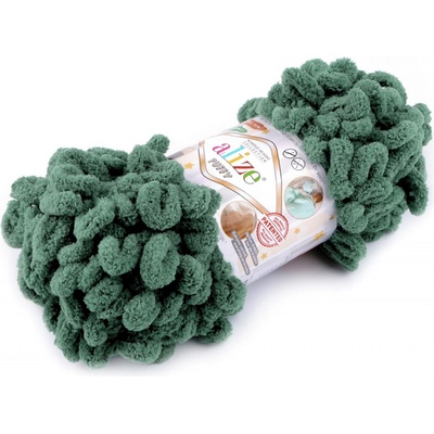 Pletací příze Alize Puffy 100 g, střední, 30 (532) zelená