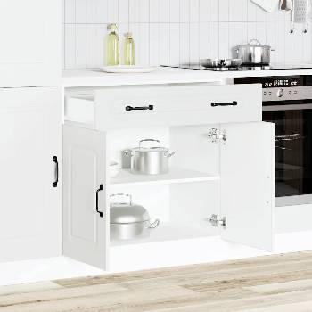 vidaXL Кухненски шкаф, "Kalmar", бял, инженерно дърво (853497)