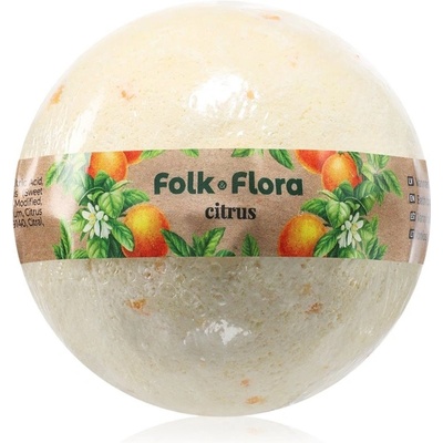 Folk & Flora Citrus bomba do kúpeľa s osviežujúcim účinkom 130 g