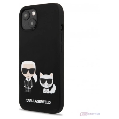 Púzdro Karl Lagerfeld and Choupette Liquid Silicone Apple iPhone 13 mini čierne