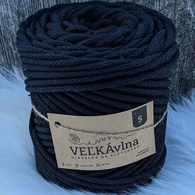 Velká vlna Špagát 5mm Uhlí