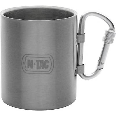 Mil Tec Hrnček s karabínovým uchom Thermo Carabiner strieborný