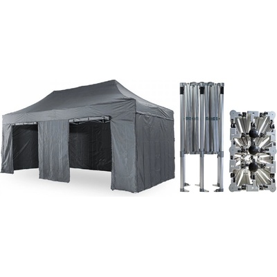 TENTino BIG HEXAGON Nožnicový párty stan 4x6 m /6 nôh 17A - ANTRACIT