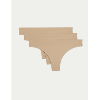 Marks & Spencer Стринг без видими ръбове, комплект 3 бр. Marks & Spencer бежово Marks & Spencer | Bezhov | ЖЕНИ | XS