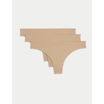 Marks & Spencer Стринг без видими ръбове, комплект 3 бр. Marks & Spencer бежово Marks & Spencer | Bezhov | ЖЕНИ | XS