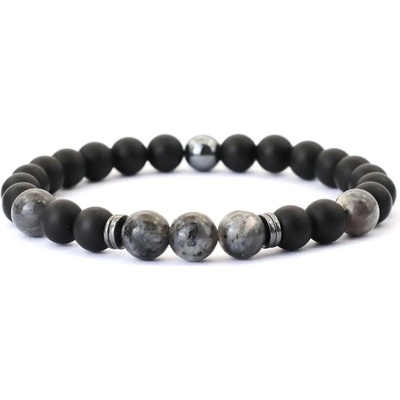 Daniel Dawson pánský náramek Santo Labradorit Hematit Onyx NR2203 Šedá