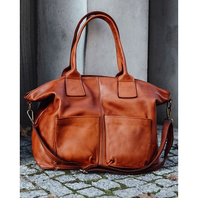 Mazzini Marco Shopper kožená kabelka velbloud