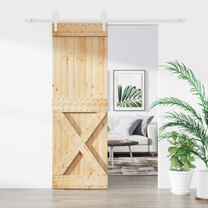 vidaXL Преплъзваща се врата 70 x 210 cm Естествено и бяло (3445188)