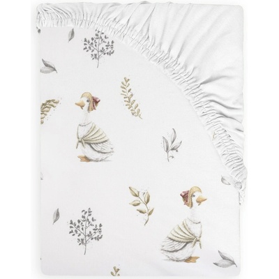BabyMatex bavlna prestieradlo s gumou a potlačou Husi 70x140