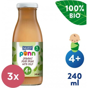 SALVEST Põnn BIO Šťava hrušková s dužinou 3 x 240 ml