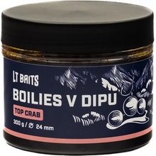 LT Baits Dipované boilies TOP CRAB 24 mm 300 g