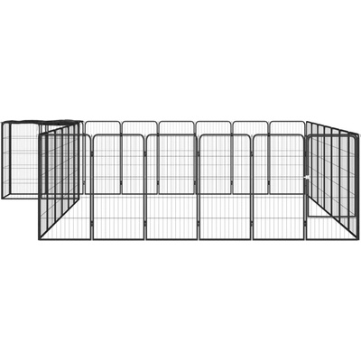 vidaXL 30panelová ohrádka pro psy černá 50 x 100 cm práškovaná ocel