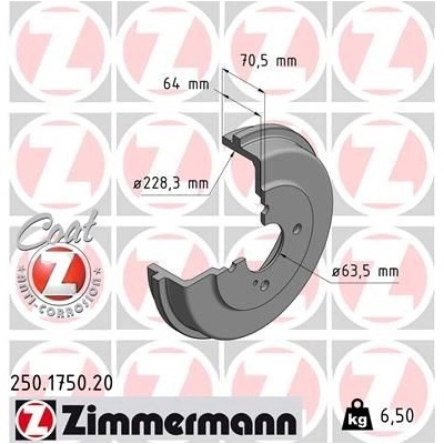 Brzdový buben ZIMMERMANN 250.1750.20