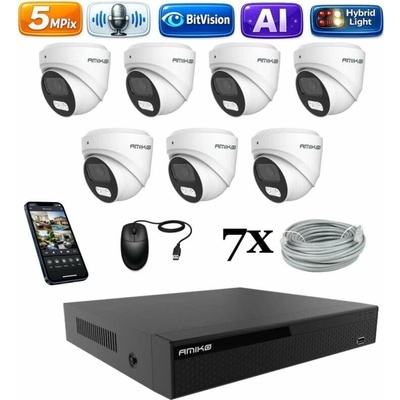 Amiko IP 7 kamerový set Ai Dl Dome 1500K7