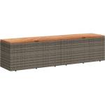  Градинска кутия за съхранение сива 220x50x54 см PE ратан акация