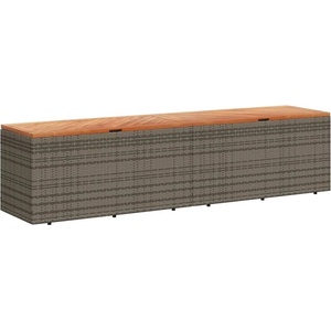  Градинска кутия за съхранение сива 220x50x54 см PE ратан акация
