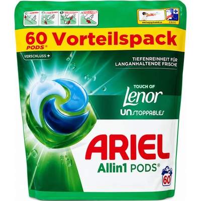 Ariel gelové prací kapsle Allin1 Touch of Lenor Unstoppables 60 PD